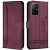 Bravoday Cover per Xiaomi Mi11T / Xiaomi Mi11T PRO, Flip Custodia in Pelle PU Portafoglio Custodia per Xiaomi Mi11T / Xiaomi Mi11T PRO, con Slot per Schede, Vino Rosso