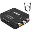 Mokeum Convertitore da RCA a HDMI, convertitore audio video AV a HDMI Mini RCA composito 1080P compatibile con N64 Wii PS2 supporta PAL/NTSC per TV/PC/PS3/STB/Xbox/videoregistratore