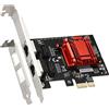 LEAGY Scheda Ethernet Gigabit PCIe a doppia porta - Intel 82575&82576, 2 porte RJ45, adattatore PCI Express 1000M, supporto PXE e Low-Profile - Compatibile con Windows/Windows Server/Linux/FreeBSD/DOS