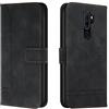 Bravoday Cover per Oppo A5 2020 / Oppo A9 2020 / Oppo A11 / Oppo A11X, Flip Custodia in Pelle PU Portafoglio Custodia per Oppo A5 2020 / Oppo A9 2020, con Slot per Schede, Nero