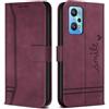 Bravoday Cover per Realme GT Neo 3T 5G / GT Neo 2, Flip Custodia in Pelle PU con Slot per Schede, Portafoglio Custodia per Realme GT Neo 3T 5G / GT Neo 2, Vino Rosso