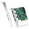 DriverGenius Turbo-X Serie Scheda PCIe USB 3.2 Low-Profile (3x USB-A), Scheda di Espansione USB 10Gbps per PC SFF e Server, PCIe x4, Windows 11 e Linux, Include Staffa Standard