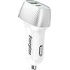 ENERGIZER - Caricabatterie da auto da 38 W - 1 porta USB-C & 1 porta USB-A - Caricatore accendisigari - Design Carbone - Argento D38