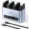 llano PD 30W DMW-BLK22 Caricabatterie, Caricatore Rapido a 3 Slot per Panasonic Lumix DC-S9, GH6, GH7, G9 II, DC-GH5M2, S5 II/S5M2, S5 IIX/S5M2X, con USB-C, Display LED，Scocca in Alluminio CNC
