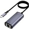 sunshot Adattatore Sunshot da USB C a Ethernet con ricarica PD da 100 W, adattatore 2 in 1 da Type-C a RJ45 Gigabit LAN, Plug & Play per iPhone 17/16/15, iPad Pro, MacBook, laptop, PC desktop e altro ancora.