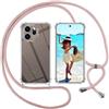 ISOI Cover con Cordino per Oppo Reno 15 Pro 5G, Custodia Trasparente con Collana Tracolla Laccio Collo Ultra Sottile Morbido TPU Silicone Antiurto AntiGraffio Case, Rosa