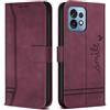 Bravoday Cover per Motorola Edge 40 PRO / X40 / Edge Plus 2023, Flip Custodia in Pelle PU con Slot per Schede, Portafoglio Custodia per Motorola Edge 40 PRO / X40 / Edge Plus 2023, Vino Rosso