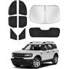 Canvcle Parabrezza Parasole Personalizzati per Ford Bronco Sport 2023 2022 2021 Kit Copertura Paralume Finestra Laterale Parasole Mantenere il Veicolo Fresco 8 PZ