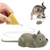 Towwoo Topo Elettrico per Gatti, Mouse Telecomandato Automatico con Telecomando a Forma di Formaggio e Cavo USB, Giocattolo Interattivo per Gatti RC, Regalo per Bambini