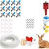 Gettimore Abbeveratoio per conigli con beccuccio a doppia molla, set da 24 pezzi per allevamento di conigli, fontanella in plastica per conigli, blu set da 12 pezzi