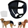 Voarge Pannolini per cani, pantaloni sanitari per cani con 3 asciugamani sanitari, mutandine protettive lavabili mutandine igieniche per cani femmine (nero)