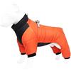 Generisch Cappotto invernale per cani di taglia piccola, media e grande, impermeabile, caldo, antivento, tuta da neve per cuccioli, abbigliamento in pile per la stagione fredda (arancione, S)