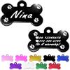 ibera gifts - Medaglietta Cane Personalizzata a Forma di Osso, Perfetta per Animali di Taglia Media e Grande, Targhetta Cane con Incisione, Medaglietta Gatto Personalizzata (Nero, Zampe)