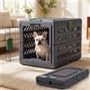 Gardner Pet Trasportino Pieghevole per Cani Grandi, Gabbia di Trasporto per Cani con 2 Ruote, Montaggio Senza Attrezzi, Facile da Trasportare, Trasportino in Acrilico Extra Large, 71x46x53cm, Verde