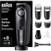 Braun Series 7 RASOIO ELETTRICO BARBA Con lama barba Problade, REGOLABARBA UOMO 40 Lunghezze, Accessori Da Barbiere, Base Di Ricarica, Custodia, Idea Regalo, BT7441 Nero Elettrico
