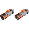 Gardena Raccordo Rapido con Valvola di Regolazione: per Regolare e Arrestare il Flusso d'Acqua, per Tubi da Giardino da 13 mm (1/2) e 15 mm (5/8), Utile con Pressione Idrica Elevata (2942-20)