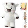 Gienslru Running peluche 45cm, peluche mucca che corre, peluche que corre, running plushie animale di pezza per bambini, adulti e decorazione casa (D)