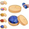 Bambebe Squishy 2026 - Palline da schiacciare Dim Sum glitterate, giocattoli sensoriali, regali di Pasqua & Fidget Toys per bambini (oro) (Blu)