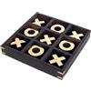 SIGNES GRIMALT Set di Morpion in legno effetto dorato lucido 25,5 cm - Tic Tac Toe decorativo - Gioco da tavolo in legno