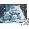 RMMERPCVREFE Lupo Bianco Puzzle 1000 Pezzi Carta per Adulti Paesaggio Invernale con Neve Gioco di Puzzle Famiglia 70x50cm/1000pcs
