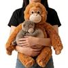 Generisch Punch Monkey - Peluche a forma di scimmia, 66 cm, con scimmia, seduta 30 cm, in peluche ecologico, lavabile e sicuro per bambini, realistico, morbido e morbido