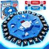 HUIZHOU Gioco di Parole Divertente e Veloce da Tavolo con Timer, 24 Tasti Lettere e 35 Carte, Modalità Doppia, per Bambini 3+ e Adulti, Gioco Ideale per Famiglia e Feste (Blu)