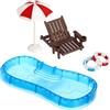 IMIKEYA Decorazione per piscina in miniatura, 5 pezzi, accessori in miniatura, per piscina, casa delle bambole, per spiaggia, spiaggia, per piscine, paesaggi in piscina, paesaggio