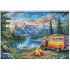 RTTASVLZX Puzzle Da 300 Pezzi Per Adulti Camper Van Lake Camping 40x28cm Arte Da Parete Incorniciabile Per Ufficio Caffè Presentazione Artistica Unica Spazio Commerciale