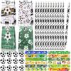 Fizdoqg Regalini Fine Festa Tema Calcio 48 Pezzi Gadget Compleanno Calcio, 12 Matite Calcio 12 Gomma da Calcio 12 Sacchetti Compleanno Bambini Calcio 12 Slap Bracelets Calcio