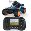 pisosorc Macchina Telecomandata con Telecamera, Auto a 2,4 GHz con Schermo LCD da 2,8, Telecamera Regolabile a 60°, Doppio Controllo tramite APP/Radio, 2 Velocità, Regalo per Bambino 3-10 Anni Maschio