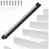Eikuavons Corrimano per scale, ringhiera per scale, colore nero, corrimano da parete, scale, design tubolare quadrato, ringhiera per scale, interni ed esterni, per scale, parapetti, balcone ( 80cm )