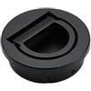 Gralara Maniglia a filo con anello, maniglia a incasso per porta, rotonda, versatile, facile da installare per armadi, Nero