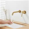 HARNART Miscelatore per lavabo a parete girevole a 360 gradi, rubinetto da bagno per vasca e lavabo, rubinetto da incasso, lavabo a parete, design moderno, oro spazzolato