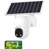 CAYVIS 2K 4G LTE Telecamera Esterno con Sim,Batteria 16000mAh Pannello Solare 8W, 24/7 Registrazione AOV 4G PTZ Telecamera Solare NO WIFI, Tracking Persone,Visione Notturna 30M, Audio Bidirezionale