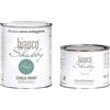 bianco Shabby CHALK PAINT Petrolio & CERA NEUTRA - Pittura Shabby Chic (1 Litro) + Cera Professionale (500 ml)