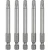 QUARKZMAN 5Pcs Punta A Coda Di Rondine T30 Con Attacco Esagonale 1/4 Lunghezza 3 (75mm) Punta Magnetica Senza Foro Anti-Manomissione A 6 Punte Per Cacciaviti A Stella In Acciaio S2.