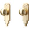jiajulashou123 2 Pezzi Maniglie per Mobili da Cucina Oro Maniglie per Armadietti in Lega di zinco Maniglie per Porte Camera da Letto Maniglie per Cassetti Moderni per Cameretta Bagno (Hole Pitch:32mm,A)