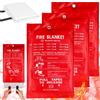 WIYETY 3 coperte antincendio Premium in fibra di vetro, 100 x 100 cm, coperta antincendio per cucina, kit di sopravvivenza di emergenza per cucina, camino, barbecue, auto, campeggio, anche per incendi
