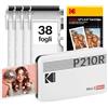 KODAK Mini 2 Retro 4PASS Stampante Fotografica Portatile (5.3x8.6cm) + Pacchetto con 38 Fogli, Bianco