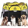 Animal House Recinto Pieghevole Impermeabile per Cuccioli di Cani, Gatti e Conigli: Versatile e Trasportabile, Ottimo per Interni 74/74 / 43 (Giallo, Piccola)