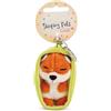 NICI 61601 Sleeping Pets Portachiavi a forma di volpe nel cestino, compagno fedele per lo zaino o la borsa di grandi e piccini, 8 cm, arancione