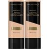 Max Factor, Lasting Performance Fondotinta Liquido, Alta Coprenza, Finish Matte E Lunga Durata, 105 Soft Beige, 35 Ml (Confezione da 2)