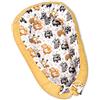 Pimko Velluto multifunzionale bozzolo per bambini riduttore per Letto neonato lettino da viaggio culla babynest cotone 55x90cm (Mustard)