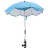Luqeeg 14 Pollici Ombrellino per Passeggino, Ombrellino Universale per Passeggino con Morsetto Protezione Regolabile Ombrellone per Passeggino per Passeggino, Culla, Sedia a Rotelle (Azzurro (colla