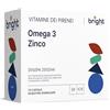 Bright Naturo Omega-3 e Zinco - 2 Mesi (56 Dosi Giornaliere) - EPA 35, DHA 26, Vitamina E Naturale - 2 Integratori in 1 Confezione per Salute e Benessere