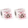 Liooce 2 rotoli Carta igienica con Emoji Divertenti,Carta igienica Divertente, Happy Prank Toilet paper, Happy Birthday Toilet Paper