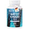 Nutrifair Nattokinase 100mg (20.000 FU/g), 365 compresse, Enzima Natto, Alta dose, 100% vegana, produzione e test di laboratorio in Germania, Premium & Equo