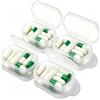 INVODA 4 portapillole per borsetta, organizer per pillole, portatile, da viaggio, giornaliero, mattina e sera, mini portapillole per vitamine, olio di pesce, porta integratori