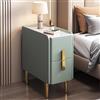 Generic Comodino sottile per piccoli spazi, comodino stretto, moderno e minimalista, finitura in pelle PU e gambe in metallo, armadio salvaspazio per camera da letto e soggiorno (verde, 30 x 40 x 50 cm)