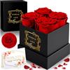 Frasheng Rosa Stabilizzata Eterna Vera, Regalo Donna Scatola Rose Stabilizzate, Fiori Stabilizzati Veri Regalo Compleanno San Valentino Festa Della Mamma Anniversario per Lei, Fidanzata, Moglie, Nonna